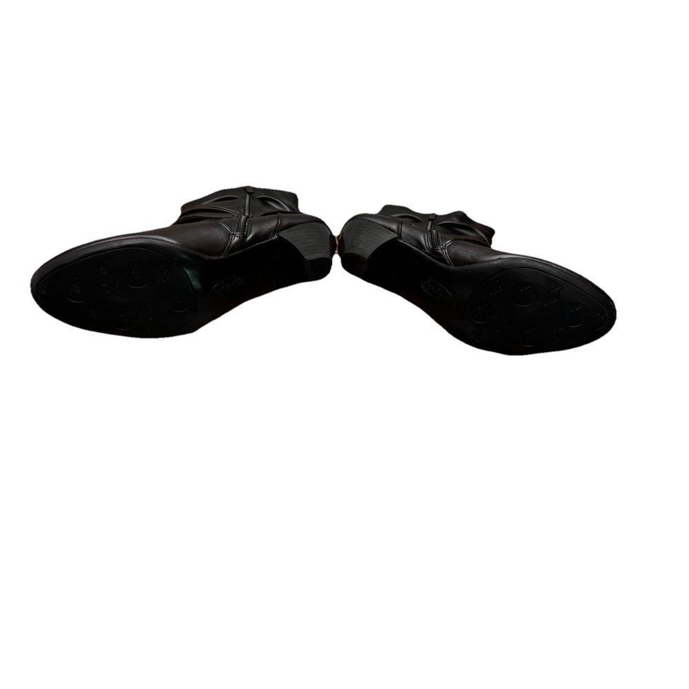 Black Ankle Boots with Straps Stacked Heel Rounded Toe Elegant Dress Shoes Sz 11 - Picture 9 of 14